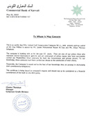 Bank References Certificate